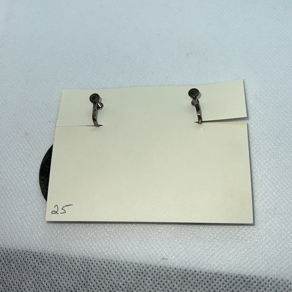 VINTAGE EARRINGS STERLING SILVER SCREW-BACK POST WESTERN BRONCO DESIGN EAR RINGS - Picture 4 of 9